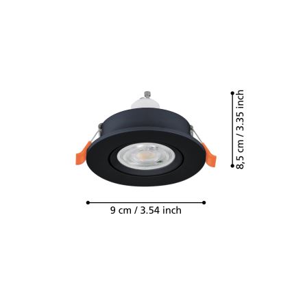 Eglo - LED inbouwspot 1xGU10/4,5W/230V zwart