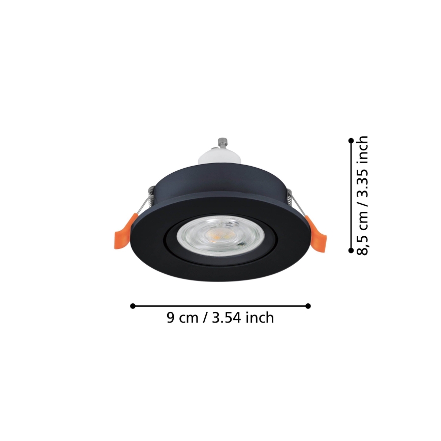 Eglo - LED inbouwspot 1xGU10/4,5W/230V zwart