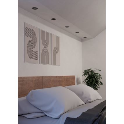 Eglo - Lot de 3 spots LED encastrables 1xGU10/4,5W/230V noirs