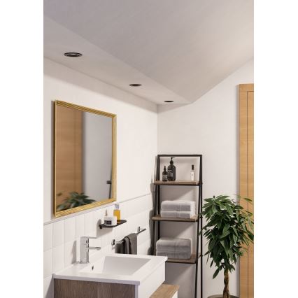 Eglo - set van 3 LED inbouwspots voor badkamer, 1x GU10/4,5W/230V, IP44, zwart
