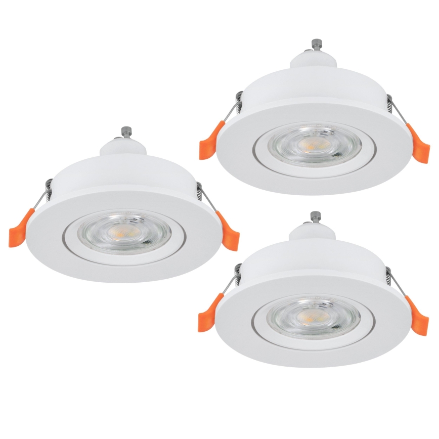 Eglo - Set van 3 LED-inbouwspots, 1x GU10/4,5W/230V, wit