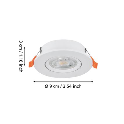 Eglo - LED inbouwspot LED/4,8W/230V 2700/4000/6500K wit