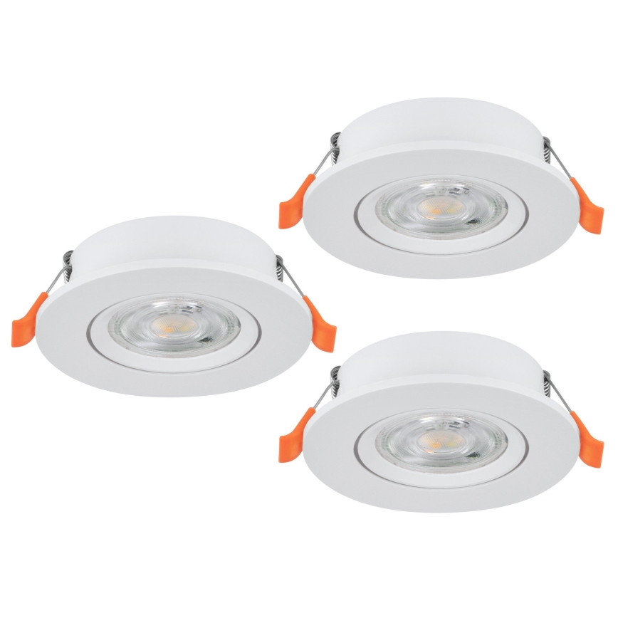 Eglo - Lot de 3 spots encastrés LED/4,8W/230V 2700/4000/6500K blanc