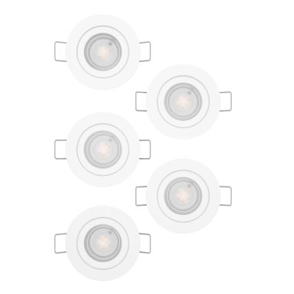 Eglo - Lot de 5 spots LED encastrables, 4,8 W, 230 V, 2700/4000/6500 K, blanc