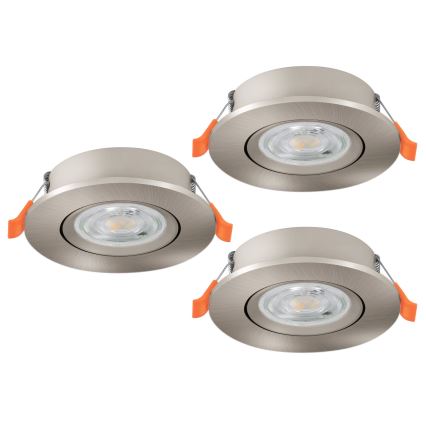 Eglo - LOT de 3 spots encastrés LED/4,8W/230V 2700/4000/6500K chrome mat