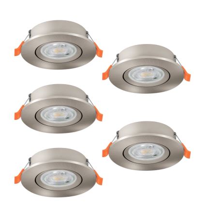 Eglo - Lot de 5 spots encastrés LED/4,8W/230V 2700/4000/6500K chrome mat