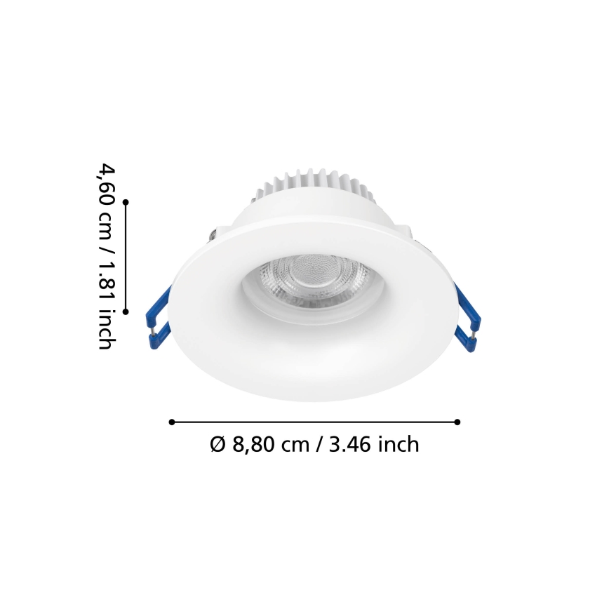 Eglo - Spot encastré LED pour salle de bains LED/4,9W/230V 2700/4000/6500K Ø 8,8 cm IP65 blanc