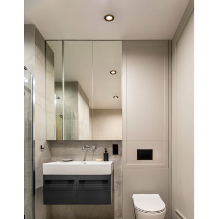 Eglo - Set van 3 LED-inbouwspots voor badkamer, 4,9W, 230V, 2700/4000/6500K, Ø 8,8 cm, IP65, zwart