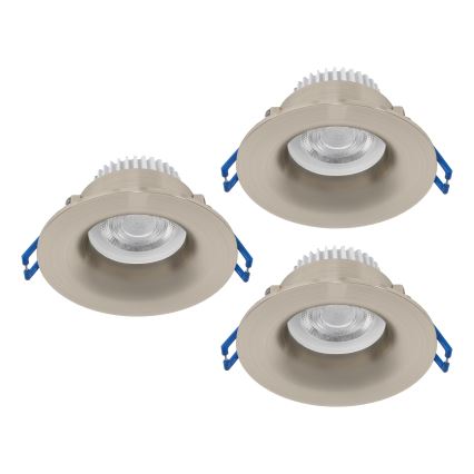 Eglo - Set van 3 LED-inbouwspots voor badkamer LED/4,9W/230V 2700/4000/6500K Ø 8,8 cm IP65 mat chroom
