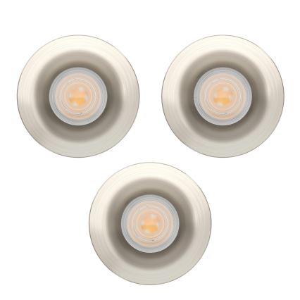 Eglo - Set van 3 LED-inbouwspots voor badkamer LED/4,9W/230V 2700/4000/6500K Ø 8,8 cm IP65 mat chroom