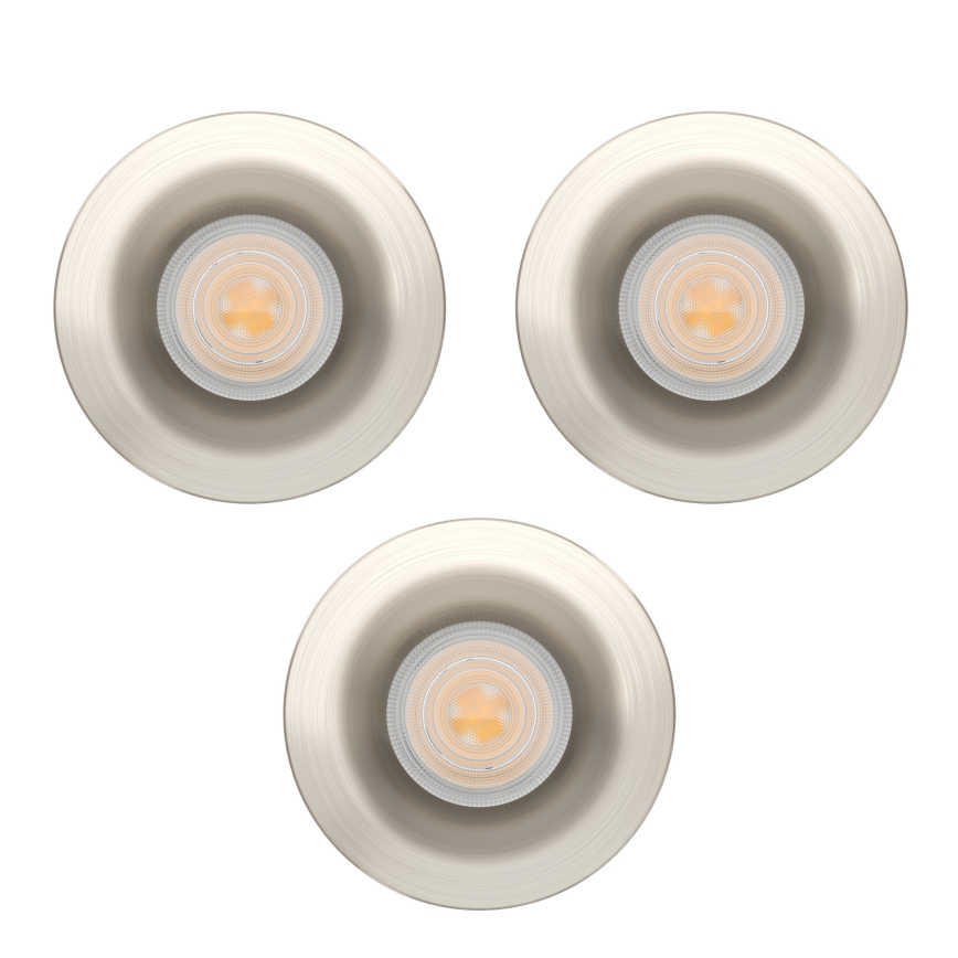 Eglo - Set van 3 LED-inbouwspots voor badkamer LED/4,9W/230V 2700/4000/6500K Ø 8,8 cm IP65 mat chroom