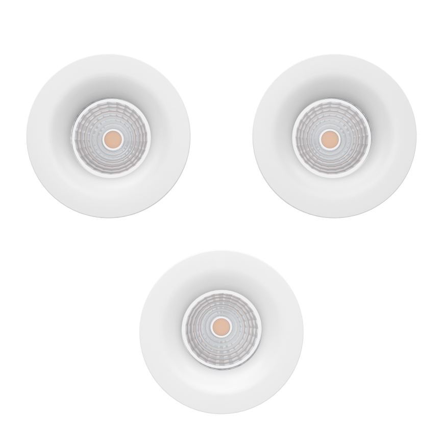 Eglo - SET van 3 dimbare LED-inbouwspots LED/4,8W/230V Ø 8,8 cm wit