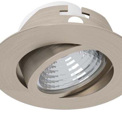 Eglo - Lot de 3 spots LED encastrables dimmables, 6,4 W, 230 V, Ø 8,8 cm, chrome mat