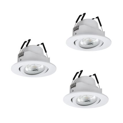 Eglo - Lot de 3x spots encastrables LED RGBW dimmables LED/4,7W/230V 2700-6500K blanc