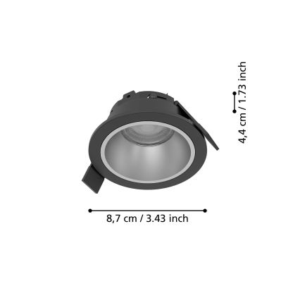 Eglo - LED dimbare inbouwarmatuur voor badkamer LED/4,8W/230V 2700/4000/6500K IP44 zwart