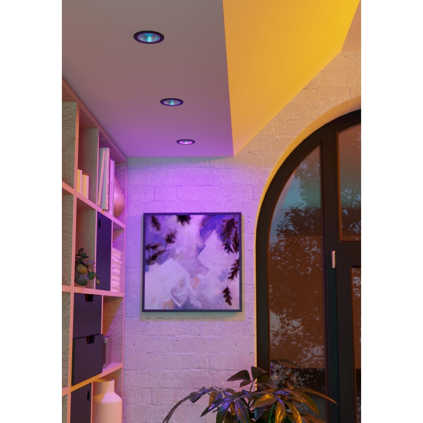 Eglo - LED RGBW dimbare inbouwarmatuur voor badkamer LED/4,8W/230V 2700-6500K IP44 zwart