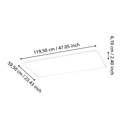 Eglo - LED Opbouwpaneel LED/36,5W/230V 2700/4000/6500K 120x60 cm wit
