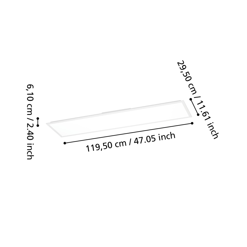 Eglo - Panneau LED en saillie dimmable LED/33,5W/230V 2700-6500K 120x30 cm blanc + télécommande