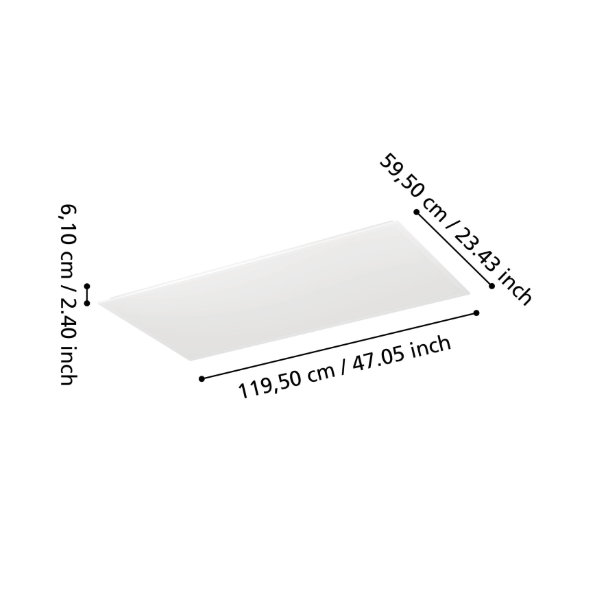 Eglo - Panneau LED dimmable en saillie LED/35,5 W/230 V 2700-6500 K 120x60 cm blanc + télécommande