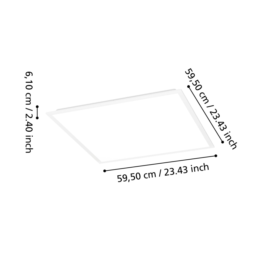 Eglo - Dimbaar opbouwpaneel LED/33W/230V 2700-6500K 60x60 cm wit + afstandsbediening