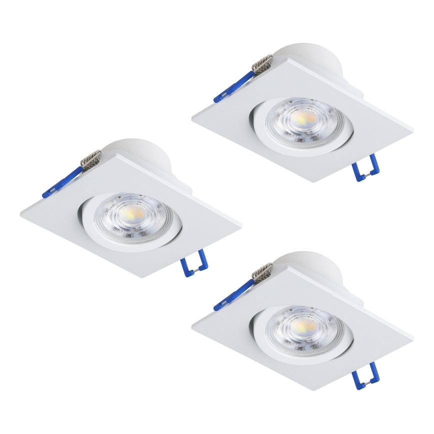 Eglo - SET 3x dimbare inbouwspots LED/6,4W/230V 8,8x8,8 cm wit