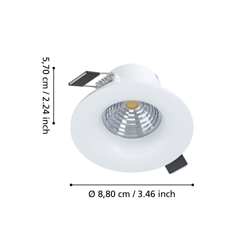 Eglo - Dimbare LED-inbouwspot LED/6,4W/230V Ø 8,8 cm wit