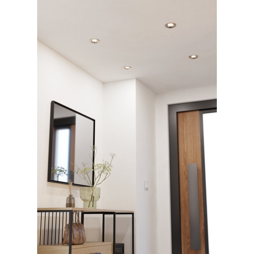 Eglo - Set van 3 dimbare LED-inbouwspots LED/6,4W/230V Ø 8,8 cm mat chroom