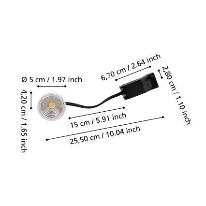 Eglo - Module LED dimmable LED/4,8W/230V 2700K