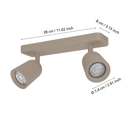 Eglo - Spotlamp 2xGU10/10W/230V beige