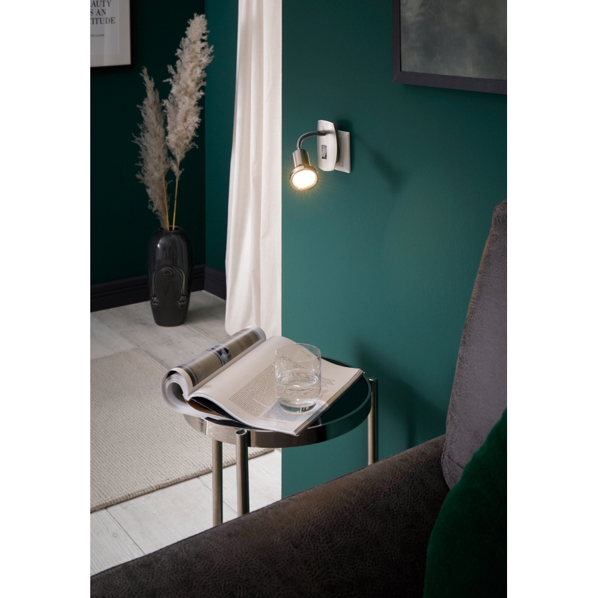 Eglo - Luminaire LED à brancher 1xGU10/2,8W/230V chrome mat