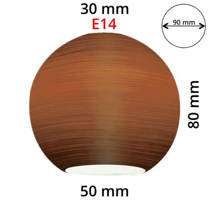 EGLO 90251 - Vervangingsglas voor kroonluchter, tafellamp, plafondlamp en spot MY CHOICE E14 diameter 9 cm bruin gewist