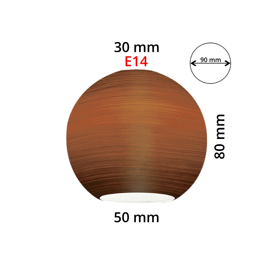EGLO 90251 - Vervangingsglas voor kroonluchter, tafellamp, plafondlamp en spot MY CHOICE E14 diameter 9 cm bruin gewist