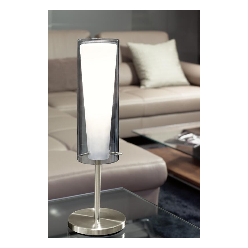 EGLO 90308 - Tafellamp PINTO NERO 1 x E27/60W rook glas