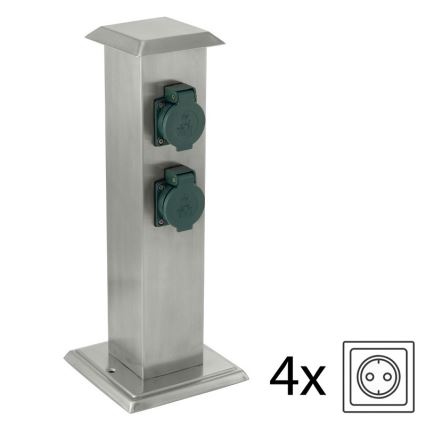 EGLO - Colonne de prise extérieur vert SCHUKO IP44