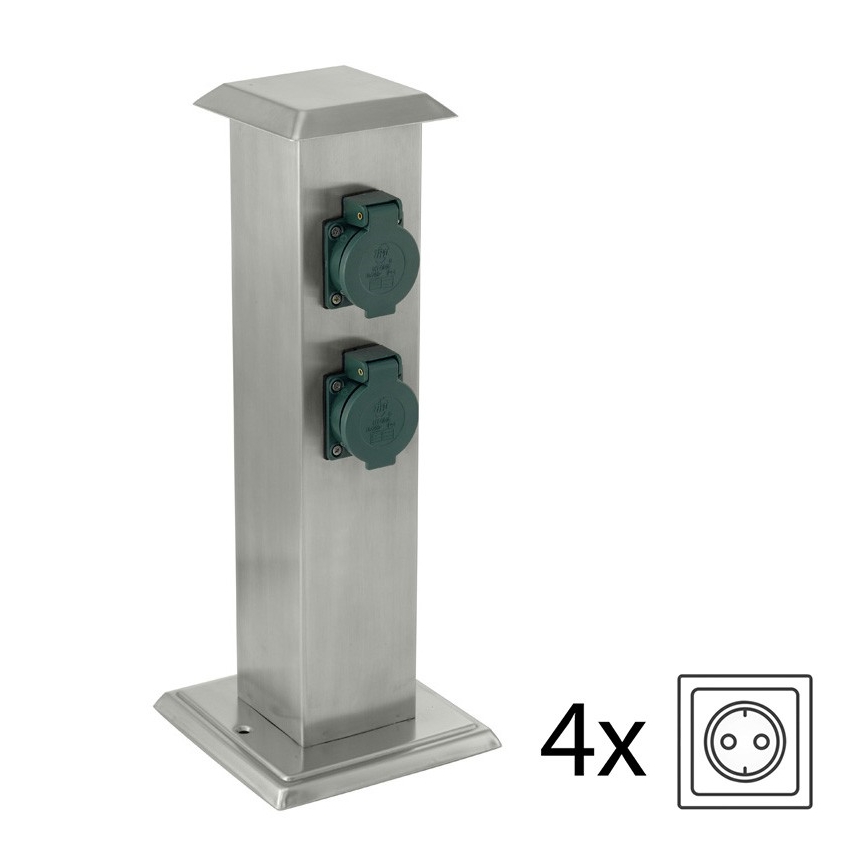 EGLO - Colonne de prise extérieur vert SCHUKO IP44