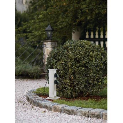 EGLO - Colonne de prise extérieur vert SCHUKO IP44