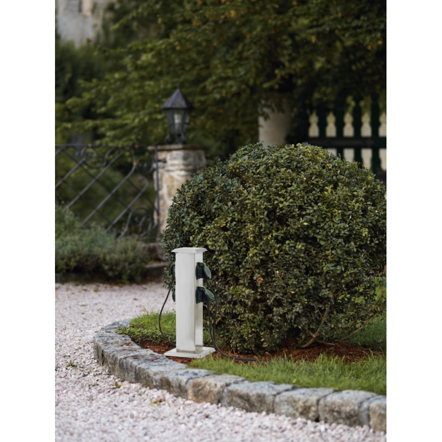 EGLO - Colonne de prise extérieur vert SCHUKO IP44