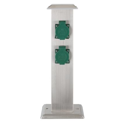 EGLO - Colonne de prise extérieur vert SCHUKO IP44