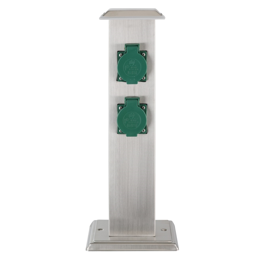 EGLO - Colonne de prise extérieur vert SCHUKO IP44
