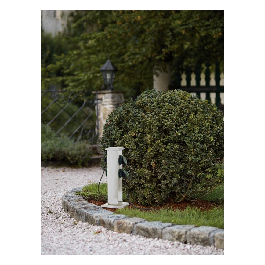 EGLO - Colonne de prise extérieur vert SCHUKO IP44
