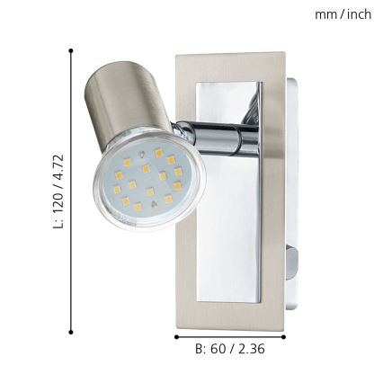 EGLO - Spot mural 1xGU10//3W/230V