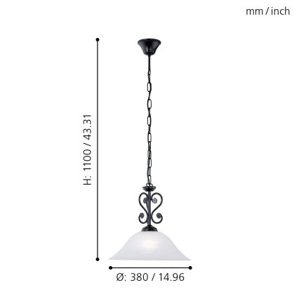 Eglo - Hanglamp aan ketting 1xE27/60W/230V