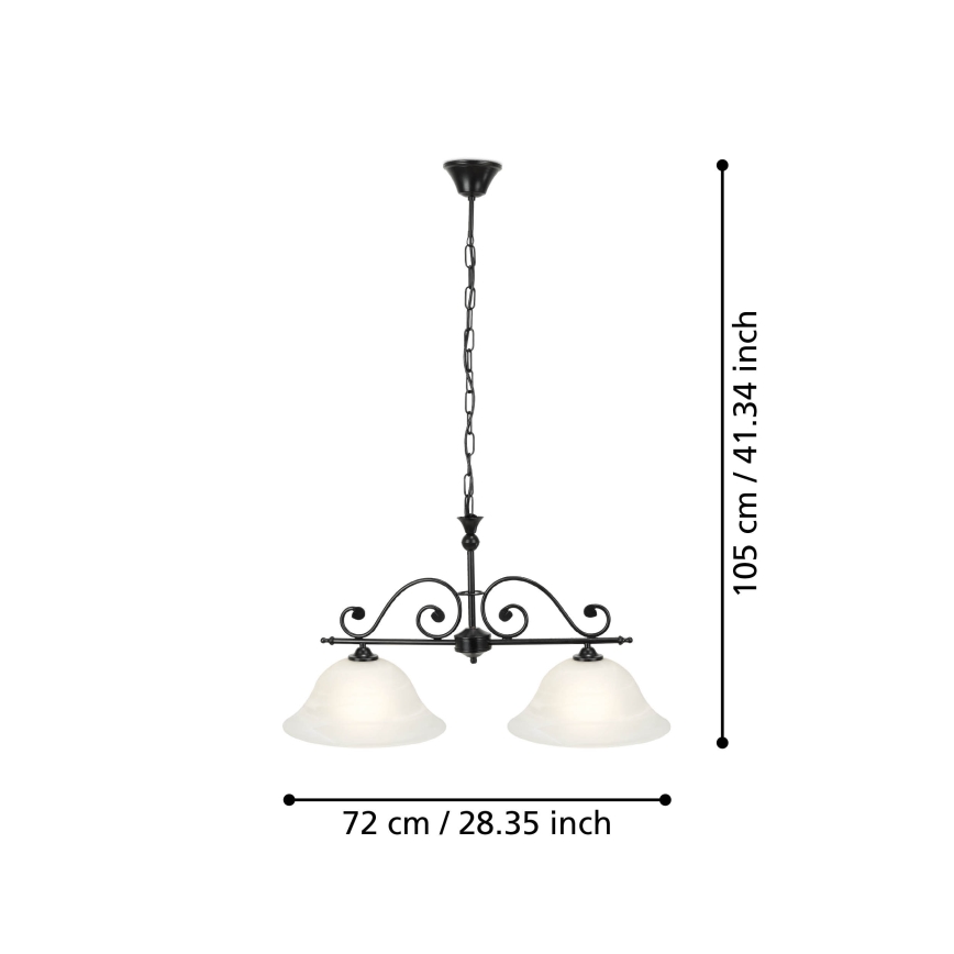 Eglo - Hanglamp aan ketting 2xE27/60W/230V