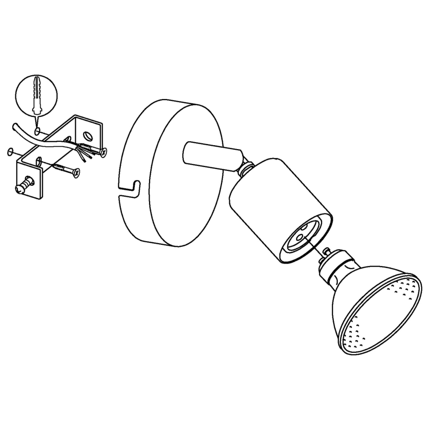 Eglo - Spot mural LED 1xGU10/2,8W/230V