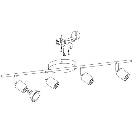 Eglo - Spot 4xGU10-LED/2,8W/230V