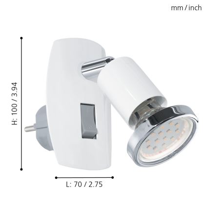 Eglo - Lampe à brancher 1xGU10-LED/3W/230V