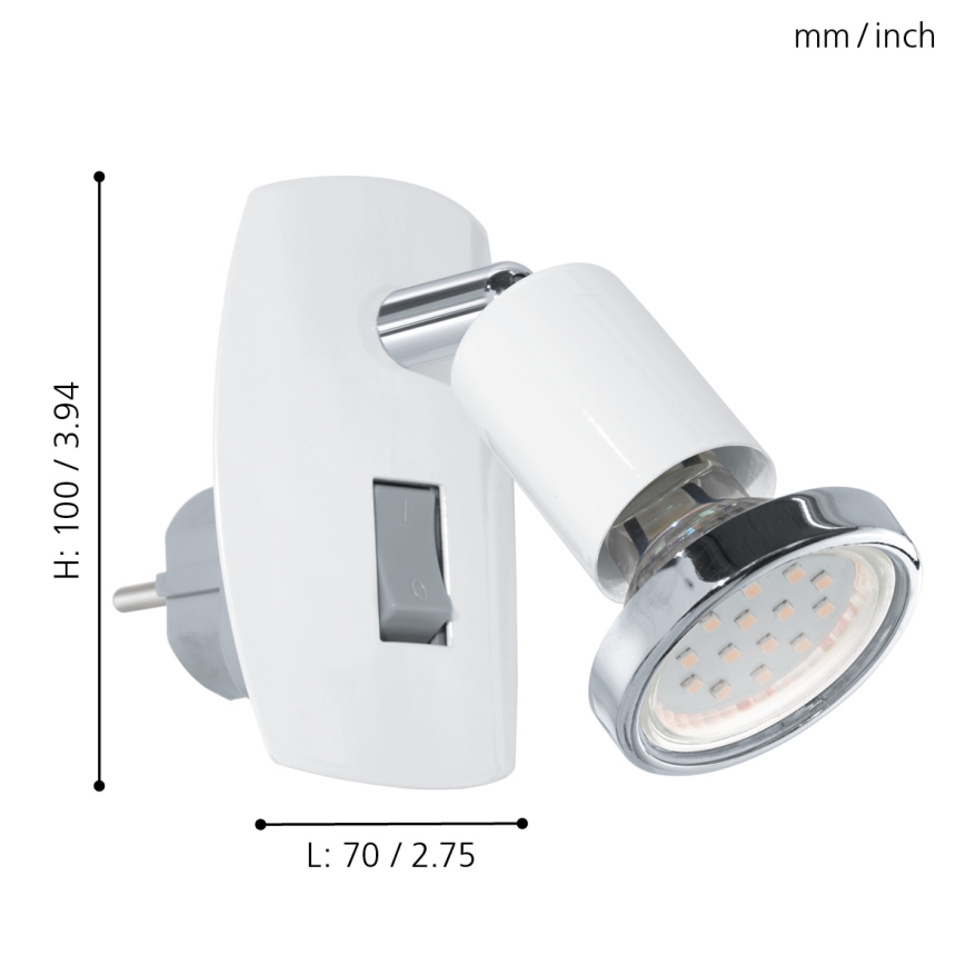 Eglo - Lampe à brancher 1xGU10-LED/3W/230V