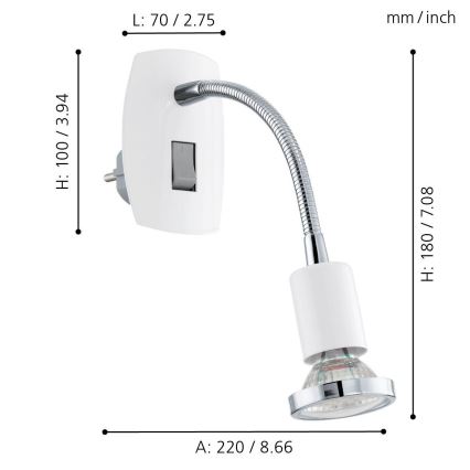 Eglo - Spot LED 1xGU10/2,5W LED