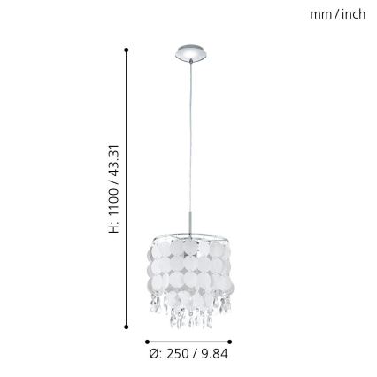 Eglo - Suspension 1xE27/60W/230V