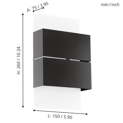 Eglo - LED Buitenlamp 2xLED/2,5W/230V IP44